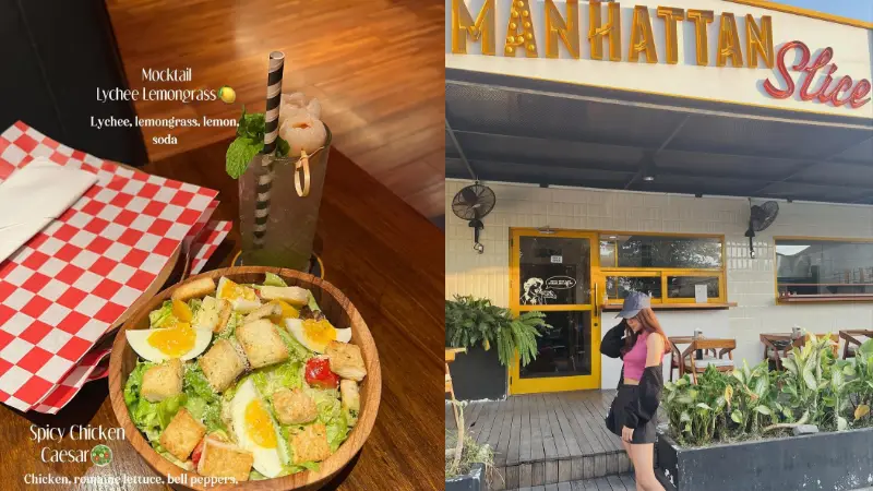 Manhattan slice pizza Bali with Sharon
